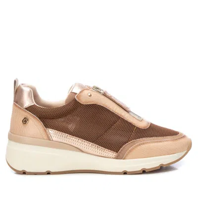 Xti Carmela Collection Women's Leather Casual Sneakers By  In Beige