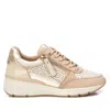Xti Carmela Collection Women's Leather Casual Sneakers By  In Beige