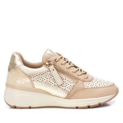 Xti Carmela Collection Women's Leather Casual Sneakers By  In Beige