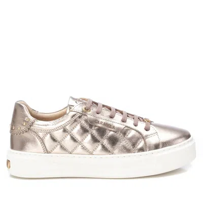 Xti Women's Leather Trainer Sneakers In Bronze In Gold