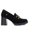 Xti Carmela Collectionwomen's Suede Heeled Loafers By  In Black