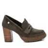 Xti Carmela Collectionwomen's Suede Heeled Loafers By  In Green