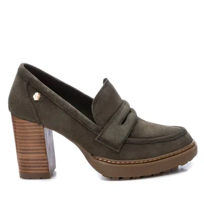 Xti Carmela Collectionwomen's Suede Heeled Loafers By  In Green