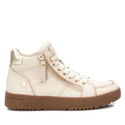 Xti Carmela Collectionwwomen's Leather High Top Sneakers By  In White