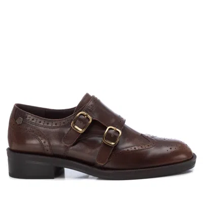 Xti Carmela Leather Collection Women's Double Buckle Oxfords By  In Brown