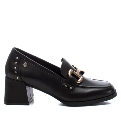 Xti Carmela Leather Collection Women's Heeled Loafers By  In Black
