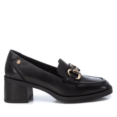 Xti Carmela Leather Collection Women's Heeled Moccasins By  In Black