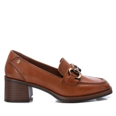 Xti Carmela Leather Collection Women's Heeled Moccasins By  In Brown