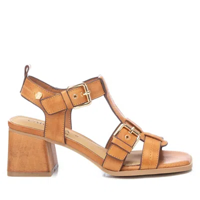 Xti Carmela Leather Collection Women's Heeled Sandals By  In Brown