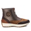 Xti Carmela Leather Collection Women's Sneaker Booties By  In Brown