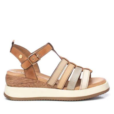 Xti Carmela Leather Women's Casual Sandals By  In Brown