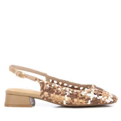 Xti Carmela Leather Women's Slingback Braided Sandals By  In Beige