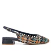 Xti Carmela Leather Women's Slingback Braided Sandals By  In Grey