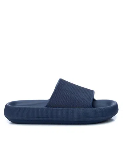 Xti Men's Basic Flat Slides In Navy In Blue