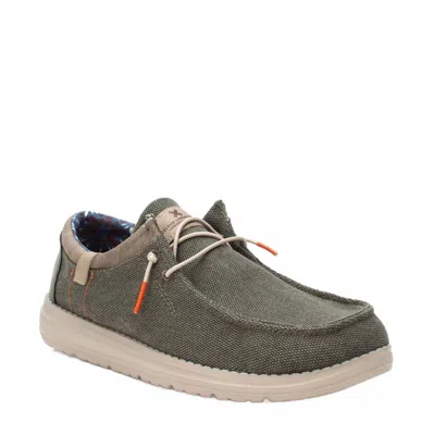 Xti Men's Comfort Canvas Boat Shoes In Dark Green In Gray