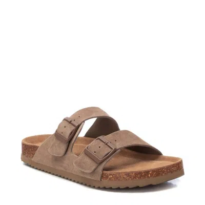 Xti Men's Cork Footbed Suede Leather Sandals In Taupe In Multi