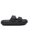 Xti Men's Double Buckle Slides In Black In Black