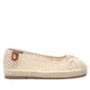 Xti Refresh Comfort By  Women's Braided Platform Ballerinas In Beige