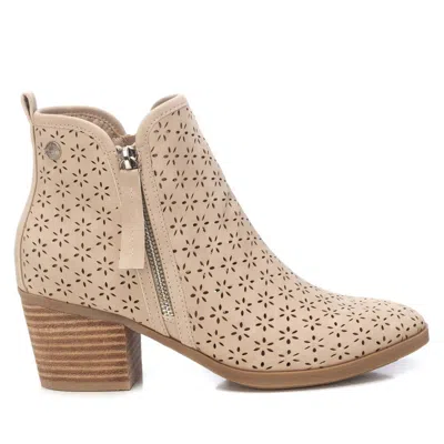 Xti Refresh Women's Fashion Booties With Side Zipper By  In Beige