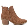 Xti Women's Italian Western Booties With Side Zipper In Brown