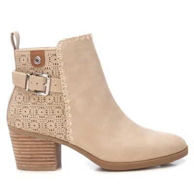 Xti Refresh Women's Fashion Italian Design Booties With Side Zipper By  In Beige
