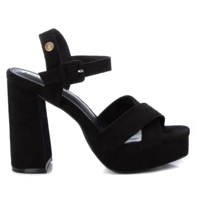 Pre-owned Xti Suede Dressy Sandals For Women In Black