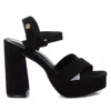 Xti Suede Dressy Sandals In Black In Black