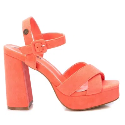 Xti Suede Dressy Sandals In Coral In Pink