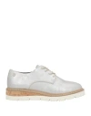 Xti Woman Lace-up Shoes Silver Size 5 Tele Fibers In Silver