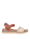 Xti Woman Sandals Beige Size 9 Tele Fibers In Beige