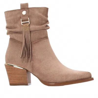 Xti Women's 144461 Block Heeled Booties In Beige In Brown