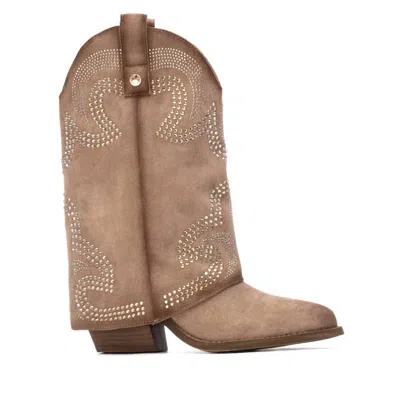 Xti Women's 144467 Block Heeled Booties In Beige In Brown