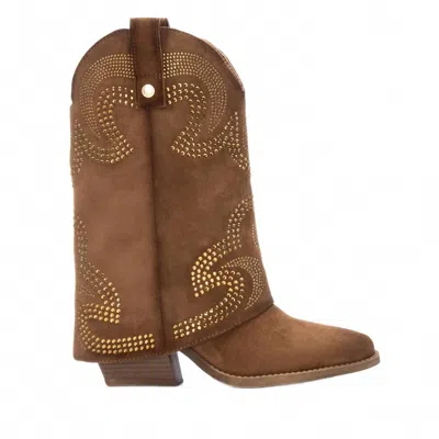 Xti Women's 144467 Block Heeled Booties In Camel In Brown