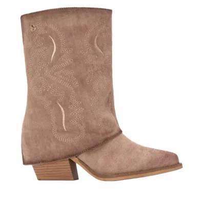 Xti Women's 144470 Block Heeled Booties In Beige In Brown