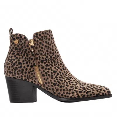 Xti Women's 144648 Heeled Booties In Taupe In Animal Print