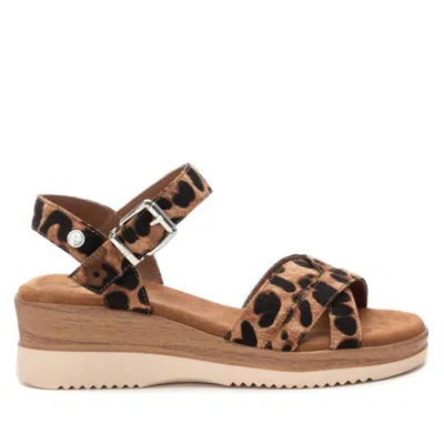 Xti Women's Animal Print Wedge Sandals In Camel In Brown
