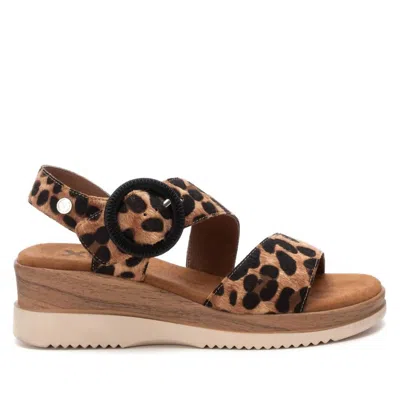 Xti Women's Animal Print Wedge Sandals In Camel In Brown