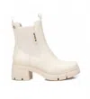 Xti Women's Ankle Leather Booties In Ice In White