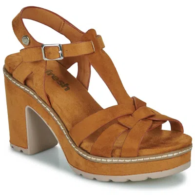 Xti Women's Ankle Strap Heeled Sandals In Camel In Brown