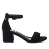 Xti Women's Block Heel Suede Sandals In Black In Black
