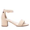 Xti Women's Block Heel Suede Sandals In Ivory In Brown