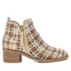 Xti Women's Braided Booties With Side Zipper In Gold