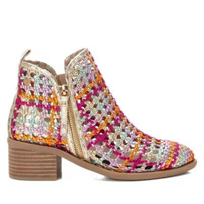 Xti Women's Braided Booties With Side Zipper In Pink