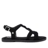 Xti Women's Braided Strap Flat Sandals In Black In Black