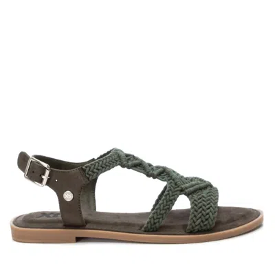 Xti Women's Braided Strap Flat Sandals In Green
