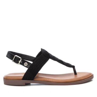 Xti Women's Braided Strap Thong Flat Sandals In Black