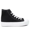 Xti Women's Canvas High-top Sneakers In Black In Black