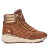 Xti Women's Carmela Collection Leather Sneaker Booties In Camel In Brown