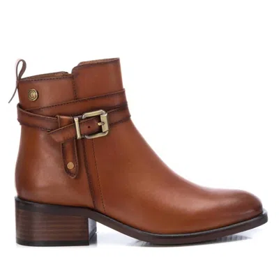 Xti Women's Carmela Leather Booties In Camel In Brown