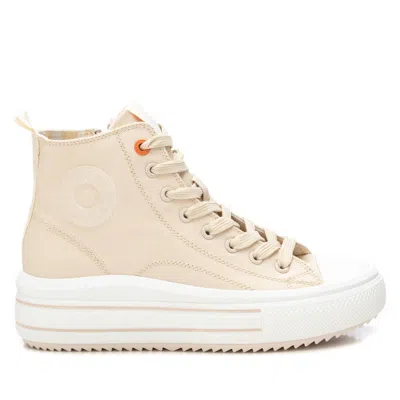 Xti Women's Casual Canvas High Top Sneakers By  In Beige